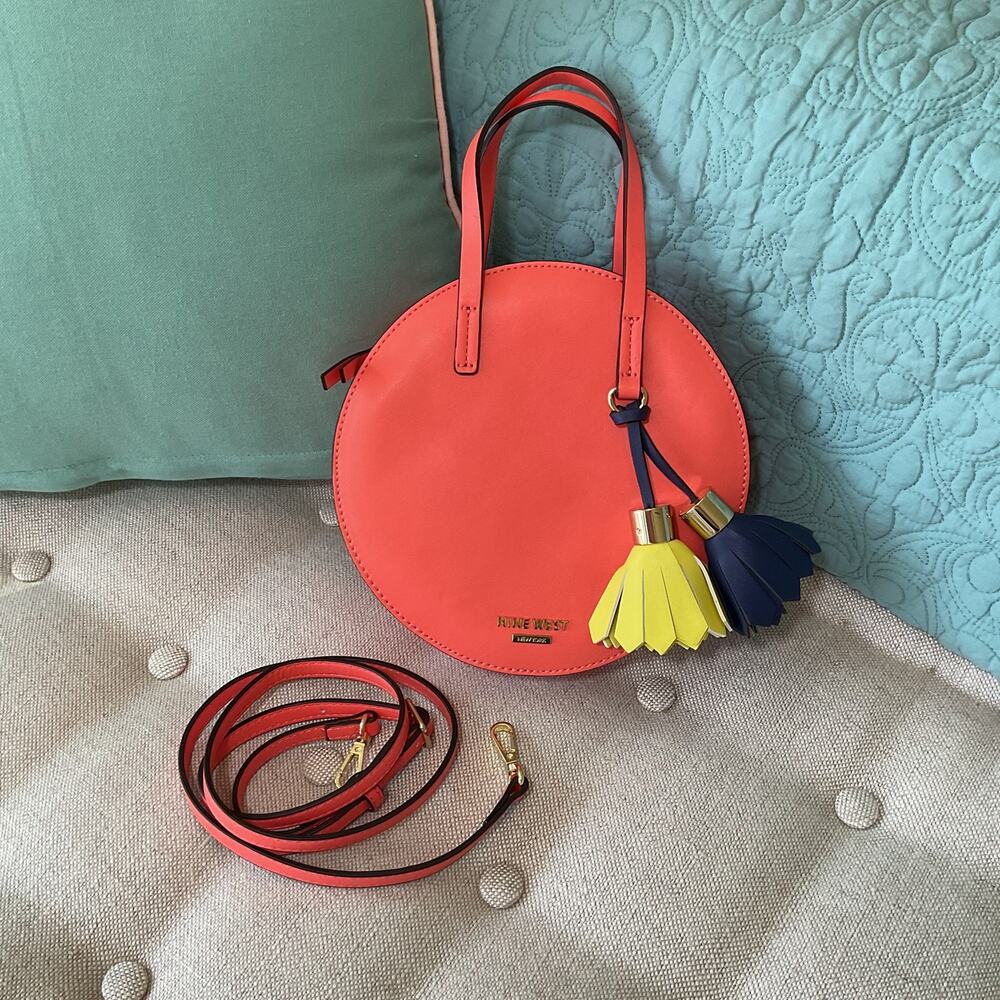Nine West Roundabout Circle Crossbody Bag Salmon - Picture 2 of 10